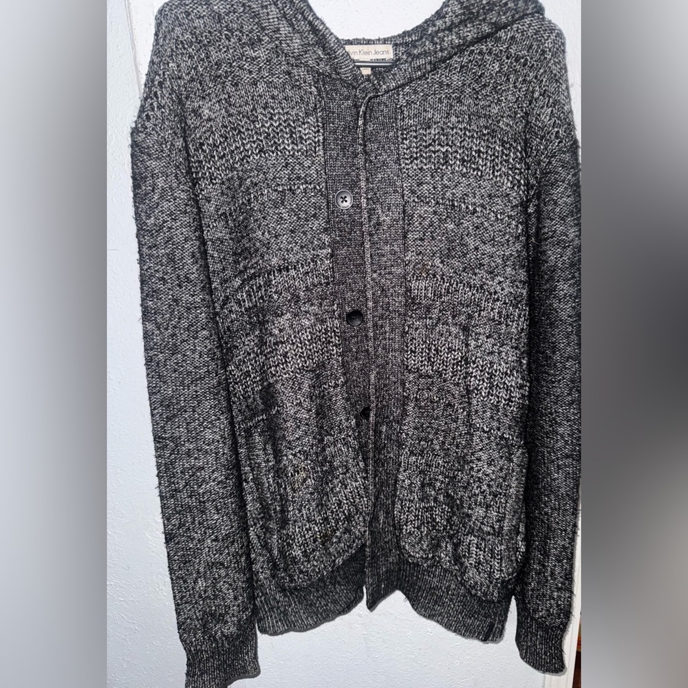 Calvin Klein Jeans Charcoal Heather Knit Cardigan